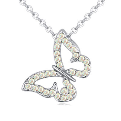 Collier papillon reflet multicolor