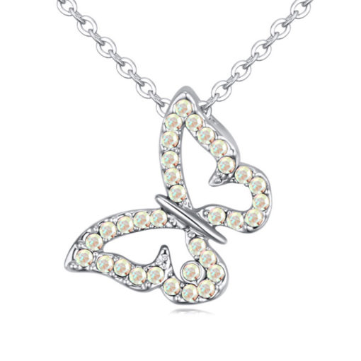 Collier papillon reflet multicolor