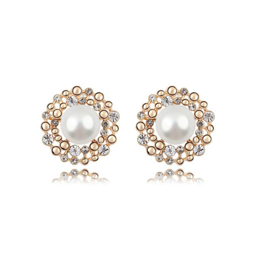 Boucles Oreilles dorées avec perle