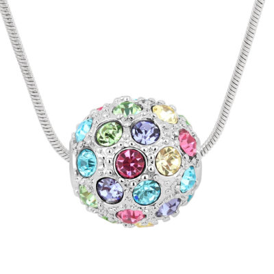 Collier boule disco multicolore
