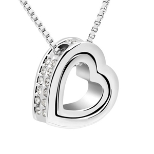 Collier cœur argenté