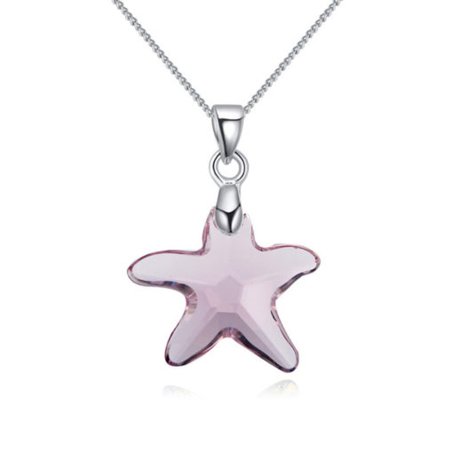 Collier etoile de mer violet