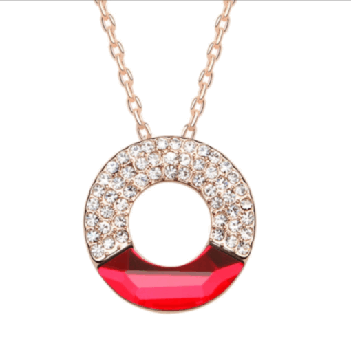 Collier rouge chaîne bronze