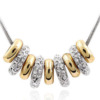 Collier multi boucle argenté & doré