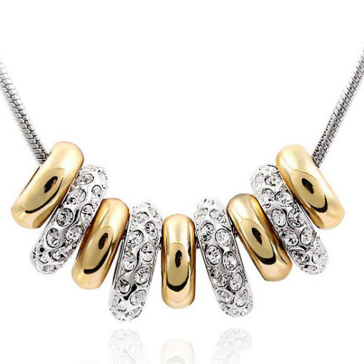 Collier multi boucle argenté & doré